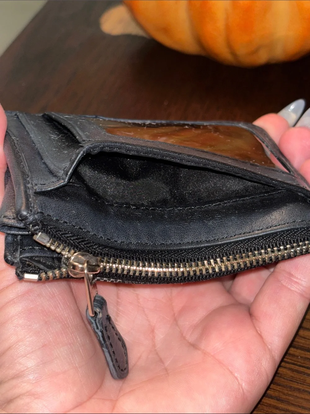 Coach C Leather and Signature C Card Case Wallet with ID Window